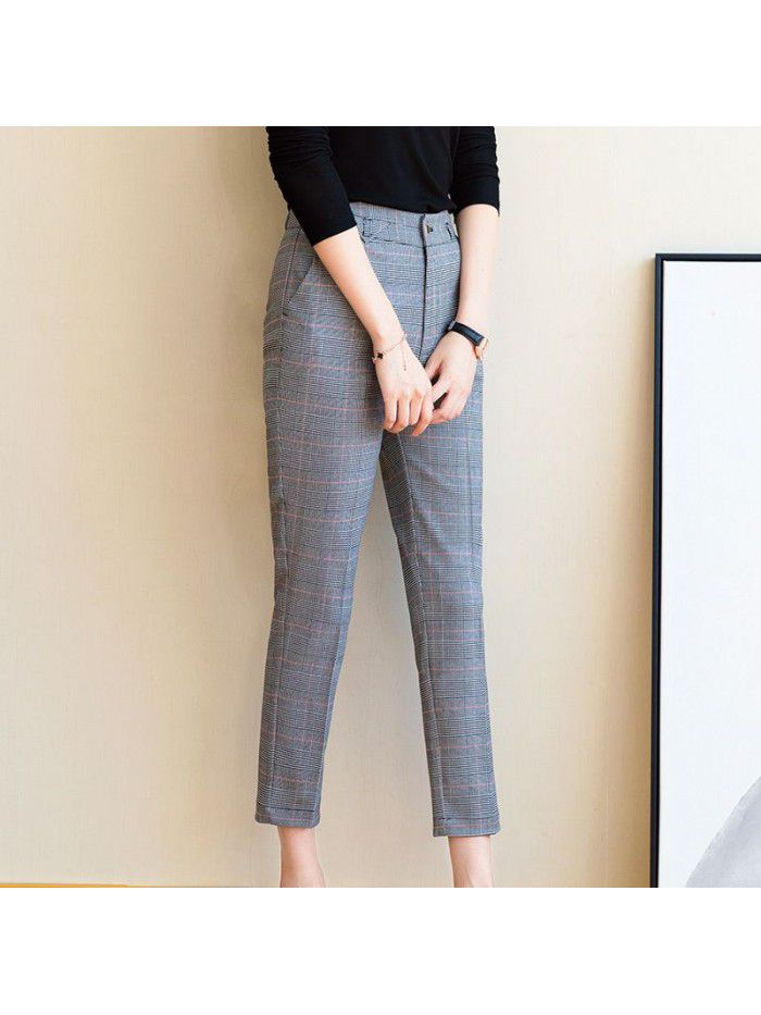 Women's suit pants straight tube loose  summer new fashion high waist show thin drop feeling straight tube pants versatile thin 