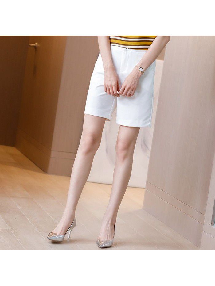 White shorts women's summer  new summer high waisted summer women's loose fit women's fashion 