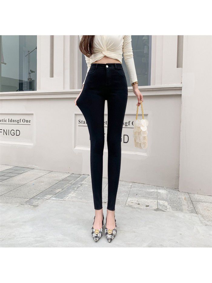 Slim pants  new black leggings women's wear spring and autumn tight pencil pants High Waist Stretch magic pants 