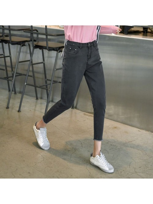 Smoke grey jeans women's radish pants  new hi...