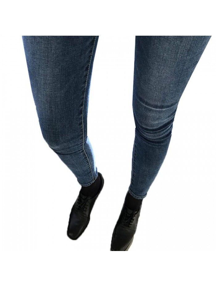 Retro Blue Jeans Women's Leggings high waist Capris spring  new Korean slim pencil pants 