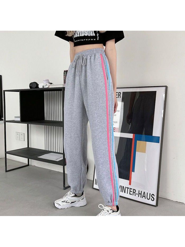 summer new women's College style new fashion loose casual Harlem pants thin sportswear women's pants 