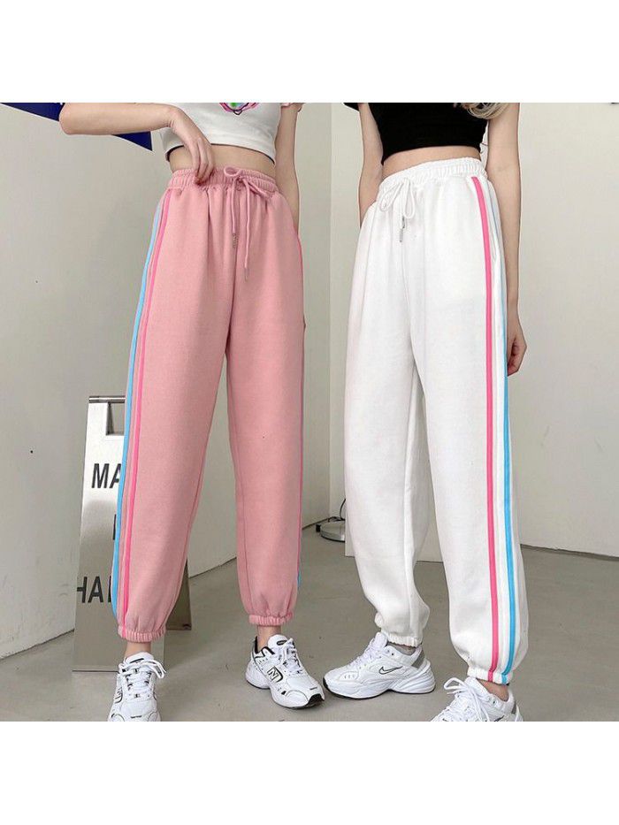 summer new women's College style new fashion loose casual Harlem pants thin sportswear women's pants 