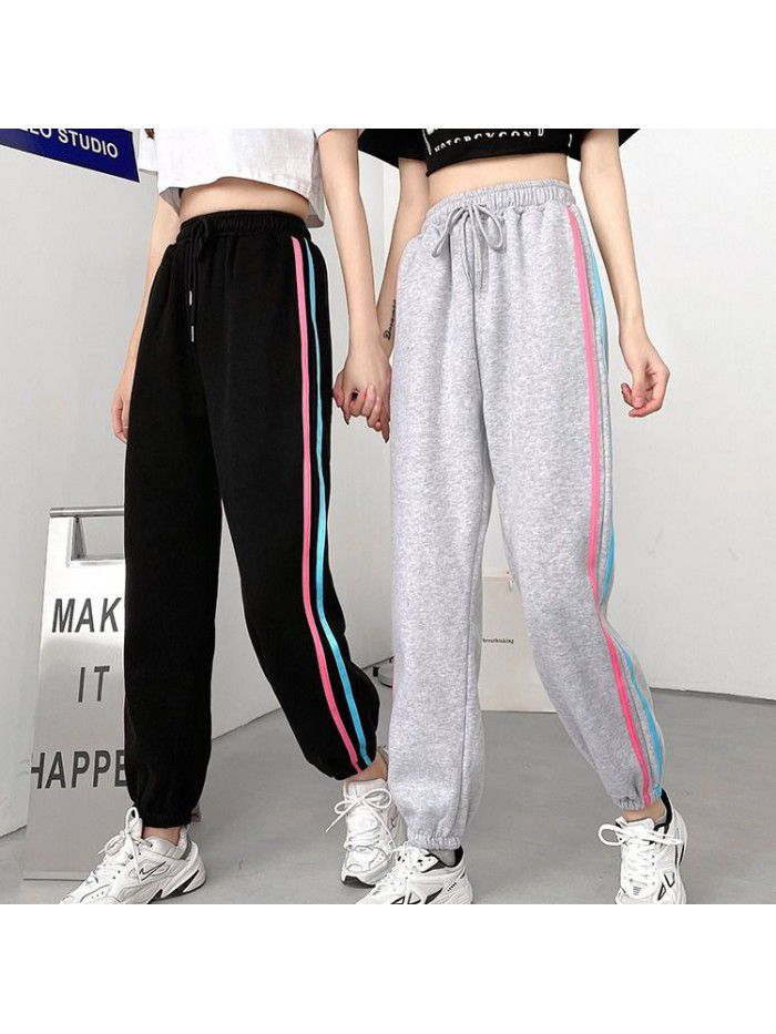 summer new women's College style new fashion loose casual Harlem pants thin sportswear women's pants 