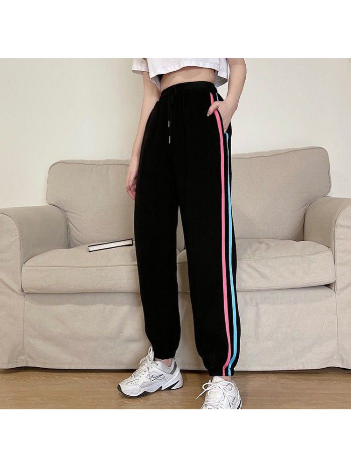 summer new women's College style new fashion loose casual Harlem pants thin sportswear women's pants 