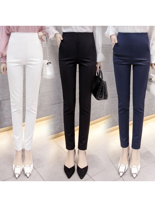 Side zipper pants women's professional wear s...