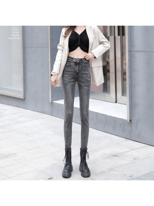 Real photo of  new normal high elastic jeans with ...