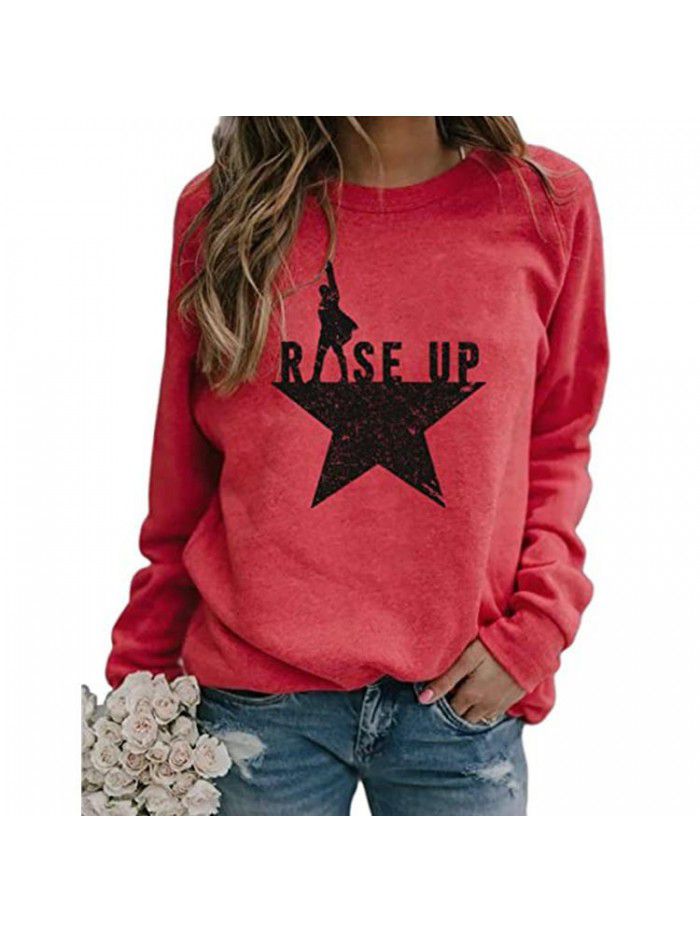 Autumn and Winter New Print Casual Loose Pullover Long Sleeve Women's Top Sweater Women's 