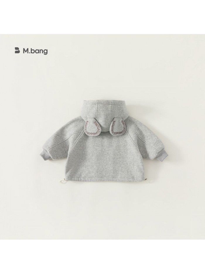 Children's autumn and winter cardigan top, children's clothing, boys and girls' hooded jacket