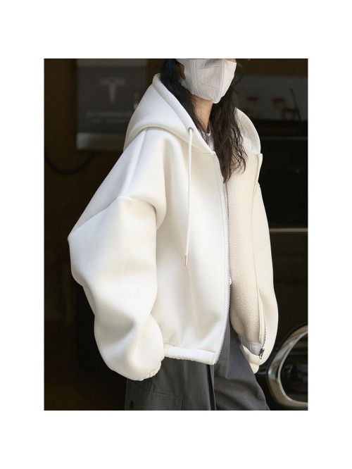 Autumn new style air feel hooded drawstring sweate...