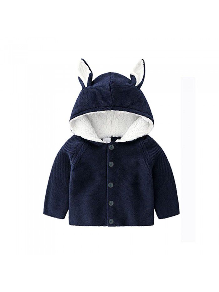 Baby Sweater Autumn and Winter Children's Sweater Baby Rabbit Warm Coat Cute Baby Clothing Knitting