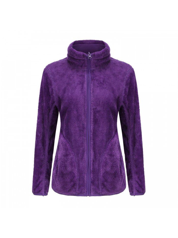 Coral velvet household outer garment worn on both sides for couples in autumn and winter, plush and thickened double faced fleece cardigan jacket for women