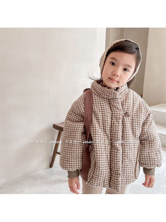 Children's clothing Children's winter clothing Korean version plush thickened cotton jacket Girls' winter coat down cotton jacket 