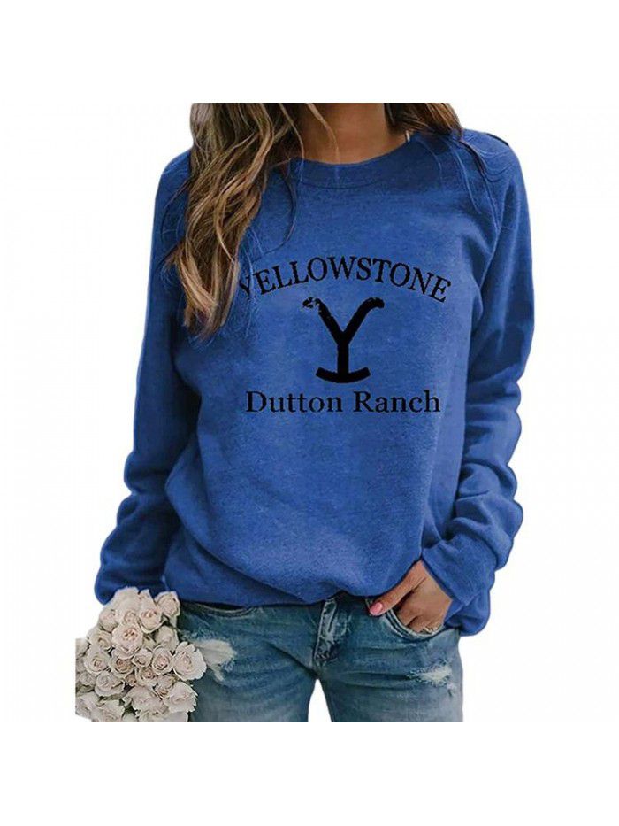 Autumn and Winter New Print Casual Loose Pullover Long Sleeve Women's Top Sweater Women's 