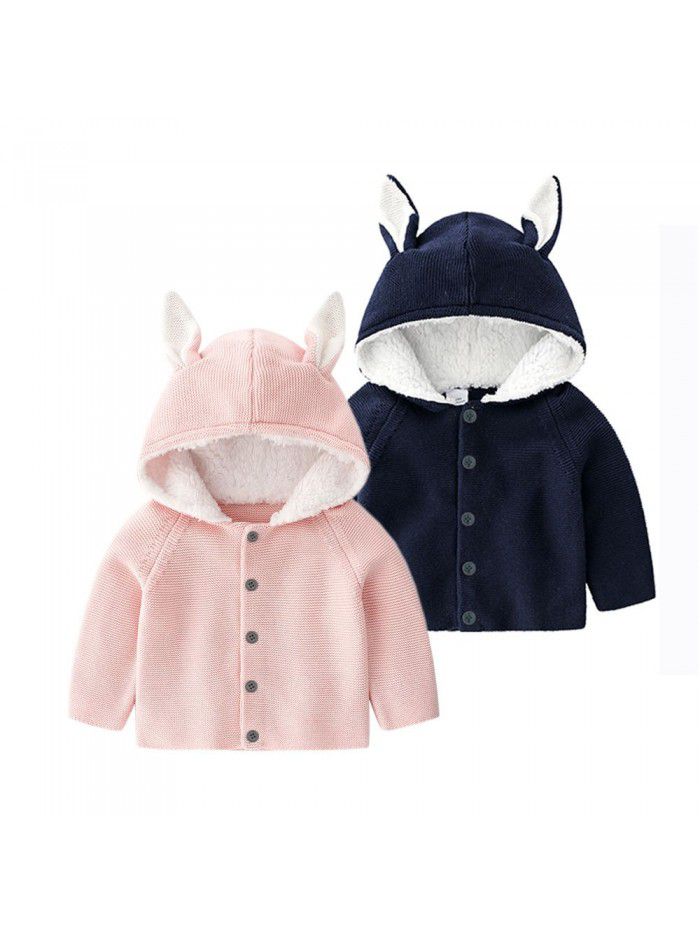 Baby Sweater Autumn and Winter Children's Sweater Baby Rabbit Warm Coat Cute Baby Clothing Knitting