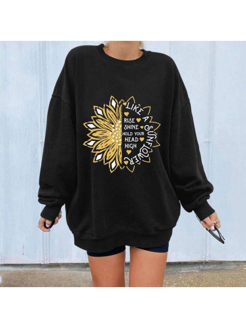 Autumn and Winter Round Neck Pullover Sweatshirt W...