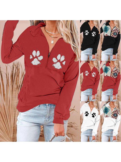 Autumn Street Trendy Cotton Pullover Long Sleeve H...