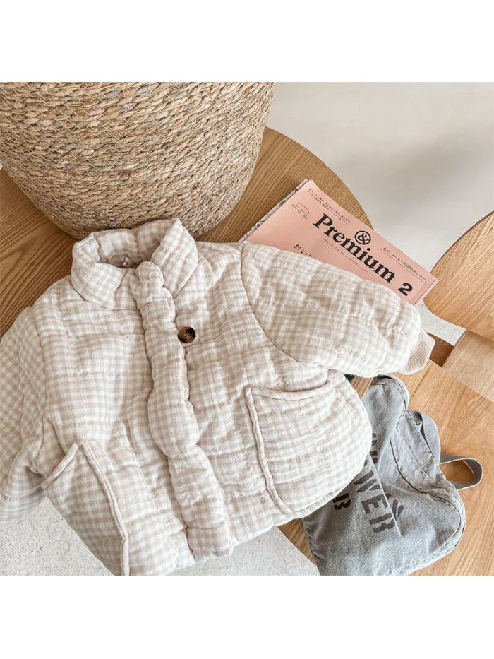 Children's clothing Children's winter clothing Korean version plush thickened cotton jacket Girls' winter coat down cotton jacket 