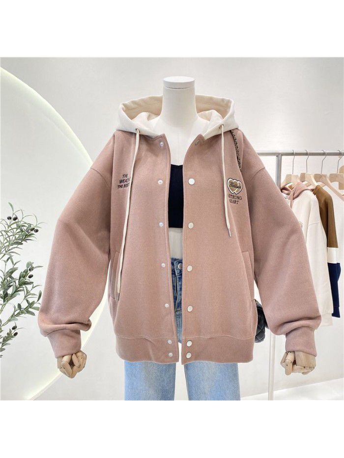 Girls' outerwear sweater, spring and autumn styles, spring new style, large and medium-sized children's cardigan hooded