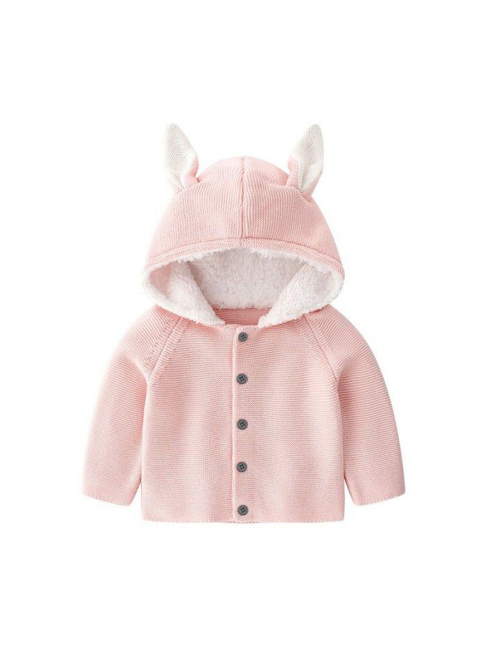 Baby Sweater Autumn and Winter Children's Sweater Baby Rabbit Warm Coat Cute Baby Clothing Knitting