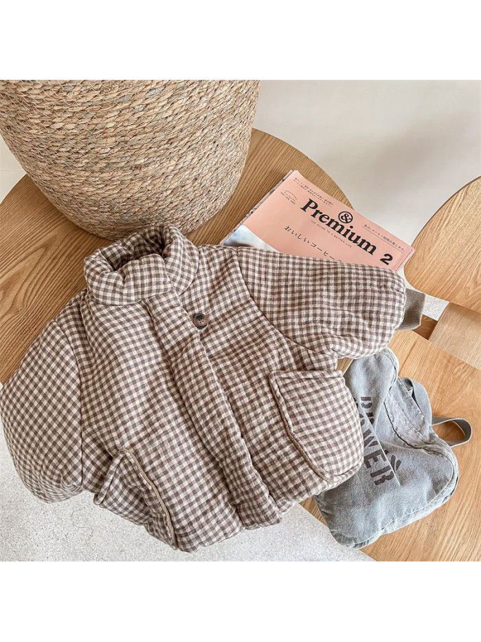 Children's clothing Children's winter clothing Korean version plush thickened cotton jacket Girls' winter coat down cotton jacket 