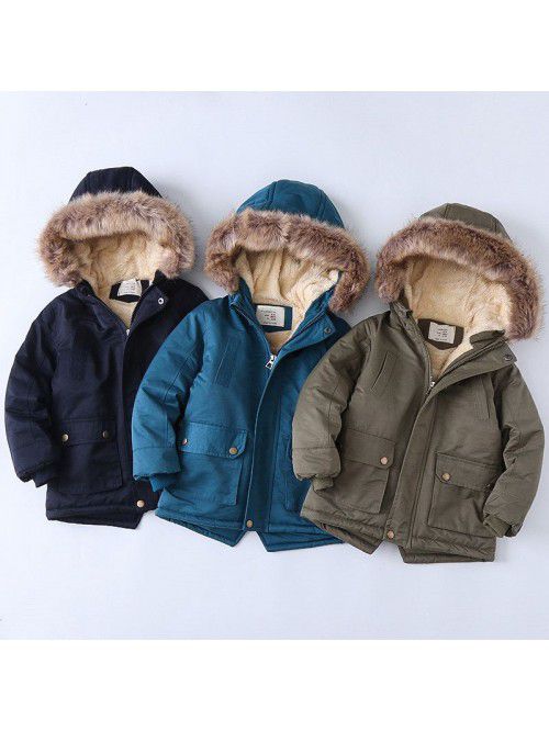 Cotton jacket, new winter fashion hooded boy's cot...
