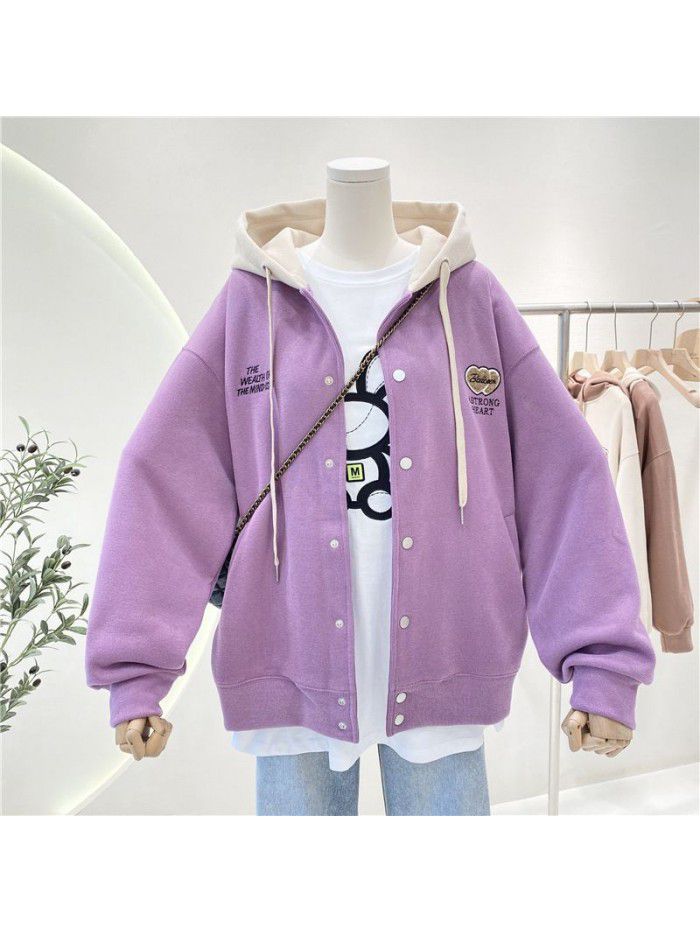 Girls' outerwear sweater, spring and autumn styles, spring new style, large and medium-sized children's cardigan hooded