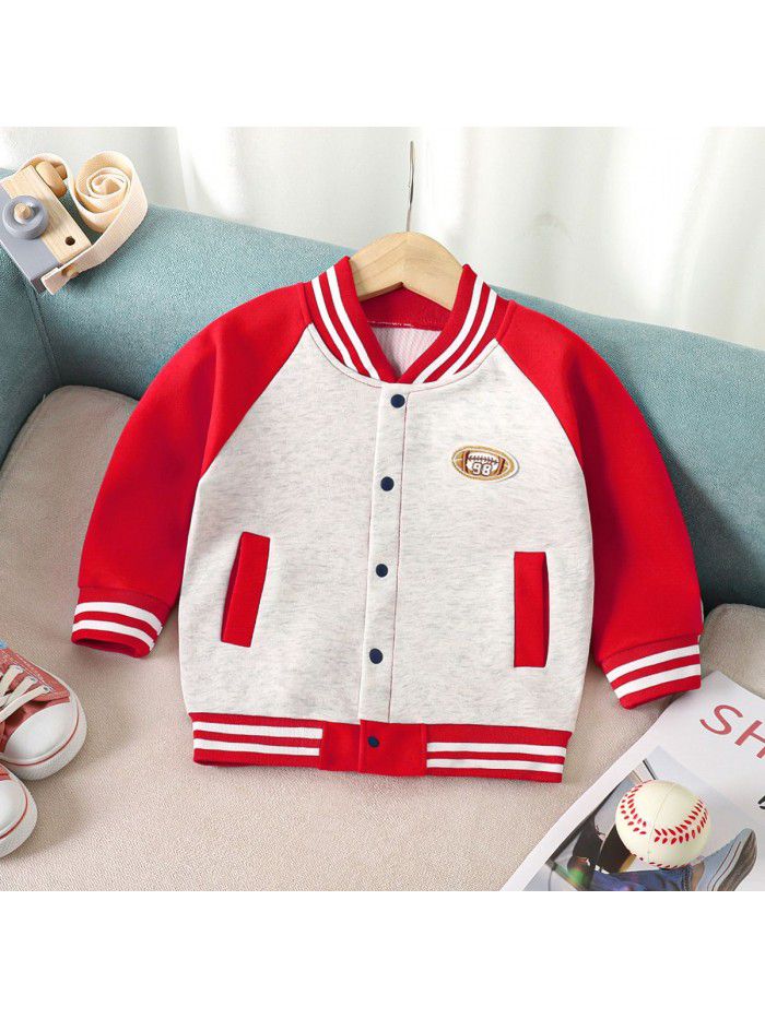 Children's baseball suit autumn treasure coat casual men's and women's middle and large children's western-style children's cardigan coat 