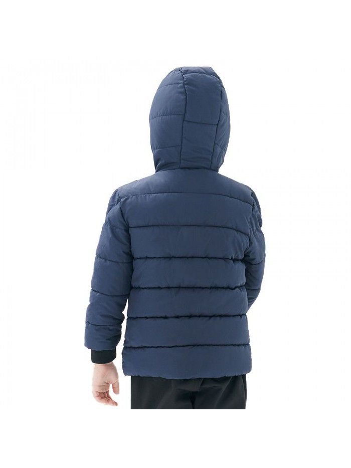 Children's sports cotton jacket, boys' outdoor warmth, hooded cotton jacket, children's winter cotton jacket 
