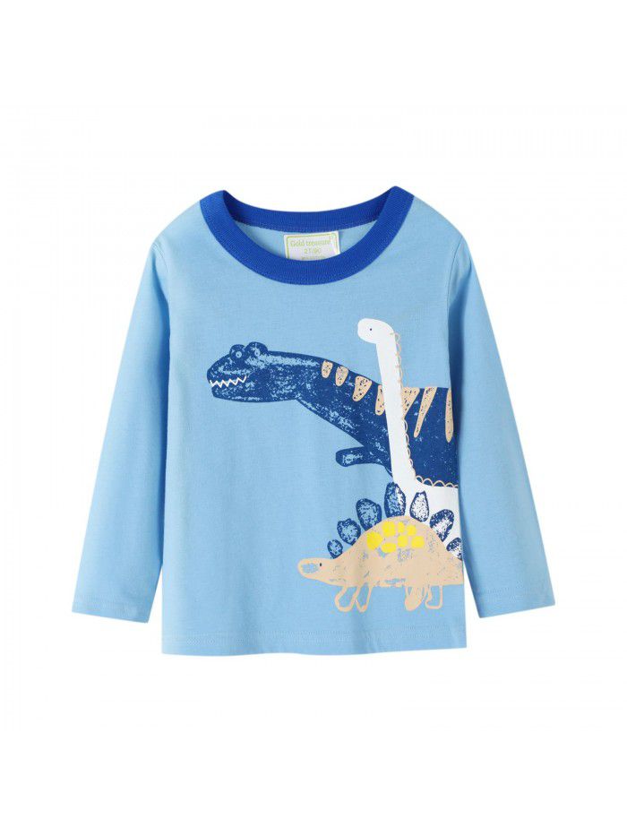 Autumn New Style Brand Children's T-shirt Knitted Children's Bottom Cartoon Long Sleeve Children's T-shirt 