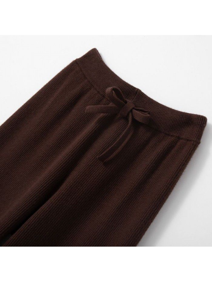 Thickened Wide Leg Pants Women's New Fine Anti Wool Casual Pants Floor Sweeping Pants Women's High Waist Drop Straight Pants 