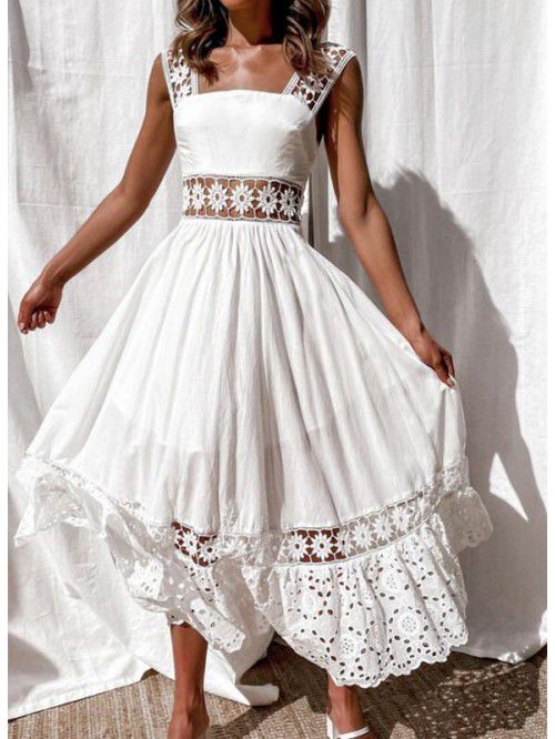 New European and American Fashion Lace Sleeveless ...