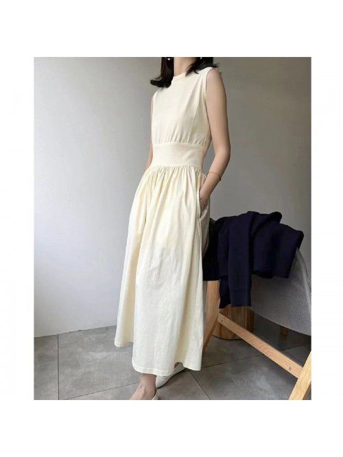 2023 Spring Casual Cotton Two Tone Waist A Line Fl...