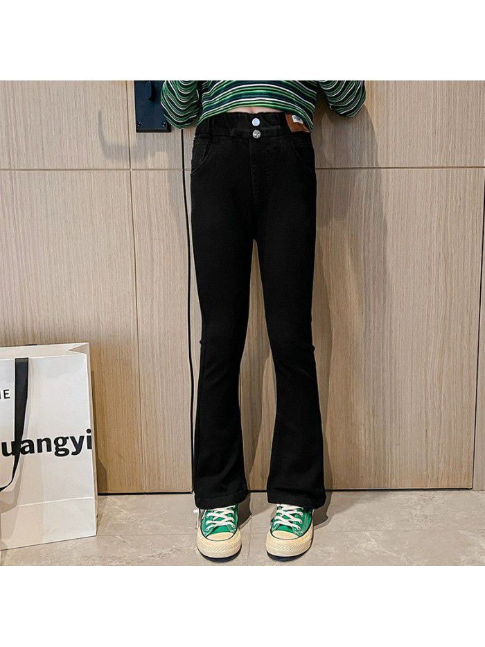 Girls' Jeans Spring New Girls' Fashionable Flare Pants Korean Spring and Autumn Children's Pants 