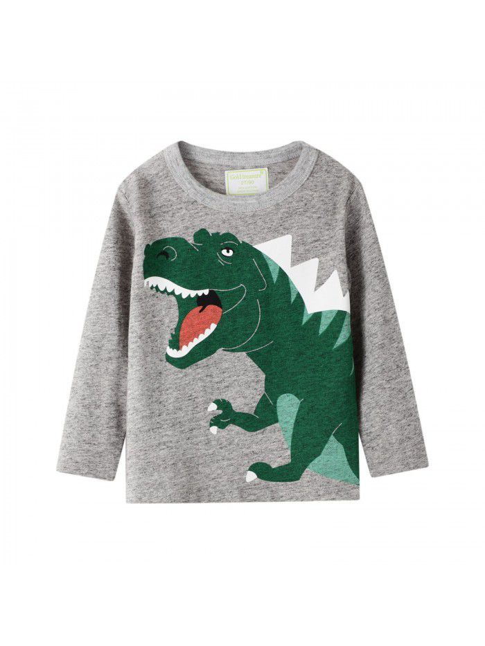 Autumn New Style Brand Children's T-shirt Knitted Children's Bottom Cartoon Long Sleeve Children's T-shirt 