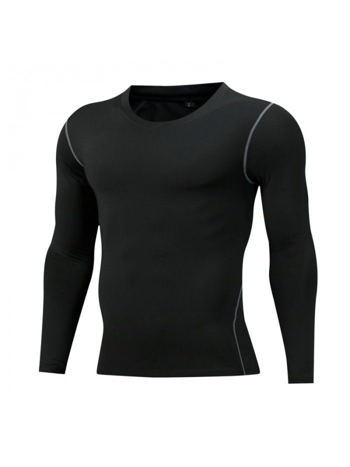 Sports tight-fitting long-sleeved quick-drying training fitness suit men's high elastic compression basketball top football running 