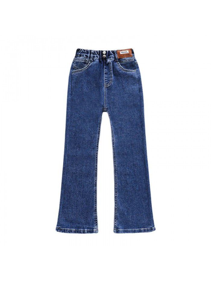 Girls' Jeans Spring New Girls' Fashionable Flare Pants Korean Spring and Autumn Children's Pants 