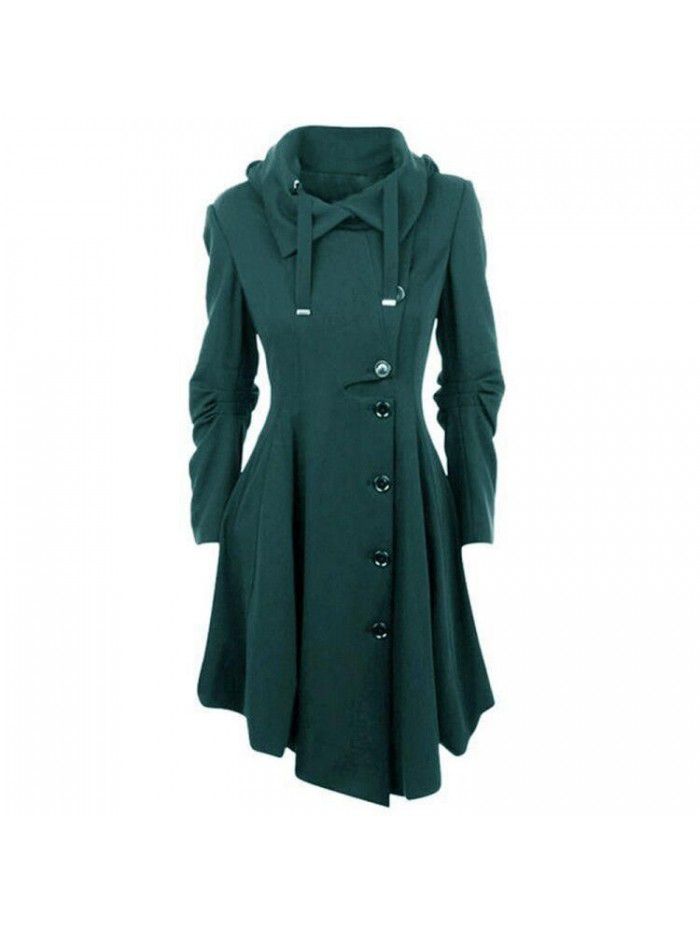 Irregular hem double-sided woolen coat windbreaker for women 
