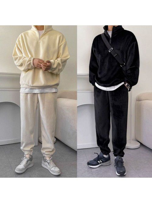 Trendy Sports Set Men's Autumn and Winter Loose St...