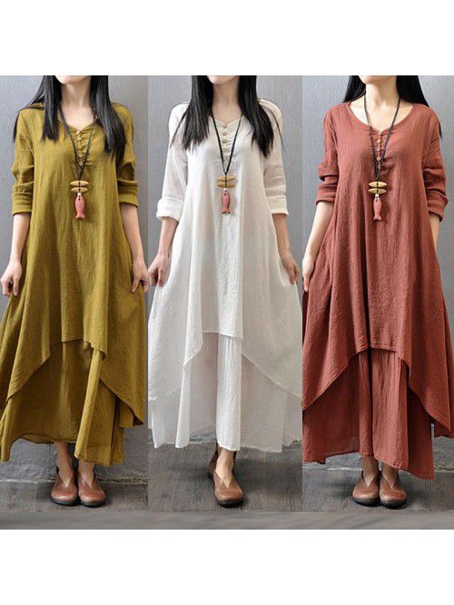 Spring and autumn holiday two-piece long skirt, ar...