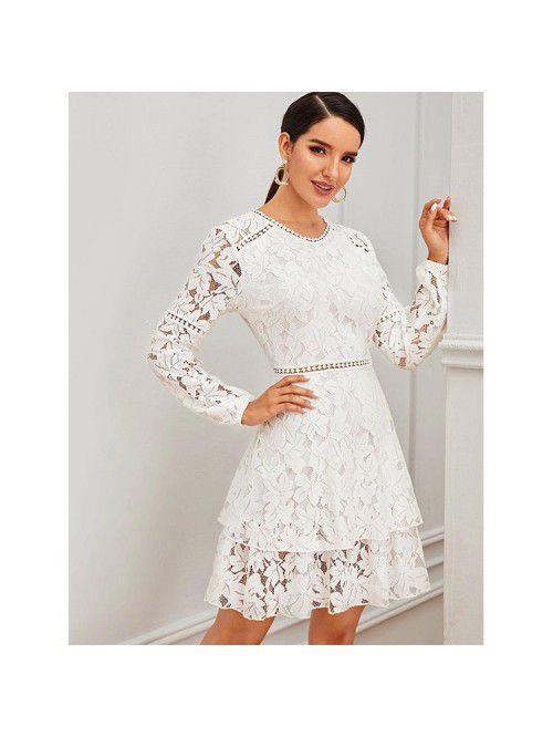 Dress Women's Lace Temperament Mid Waist Slim Fit ...