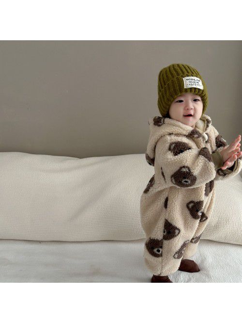 Children's autumn and winter clothing, baby bear h...