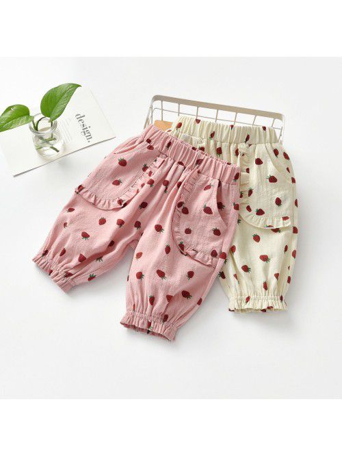 Girls' Shorts Wear Summer Outwear New Thin Kids' B...