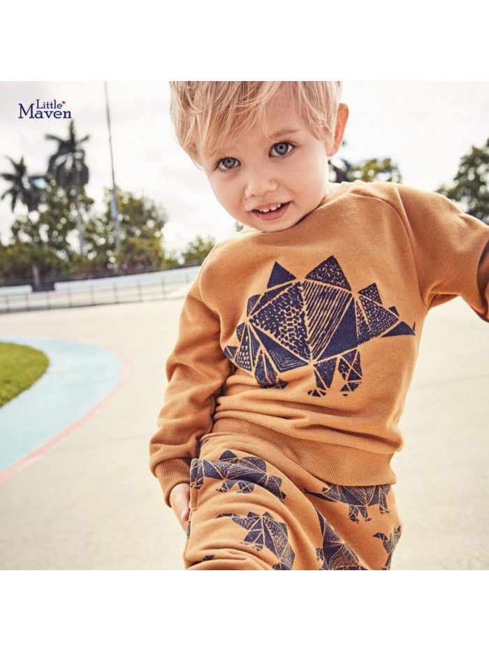 Children's Autumn and Winter Children's Sweater Set Knitted Cartoon Long Sleeve Children's Set Brushed Fleece 