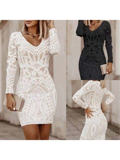 New style of spring dress, mid-length patchwork, s...