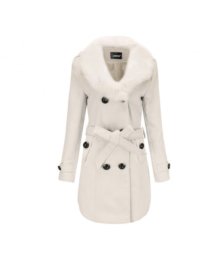 Coat, women's medium length, women's windbreaker, winter clothing, Korean version, large woolen collar, double-sided fabric