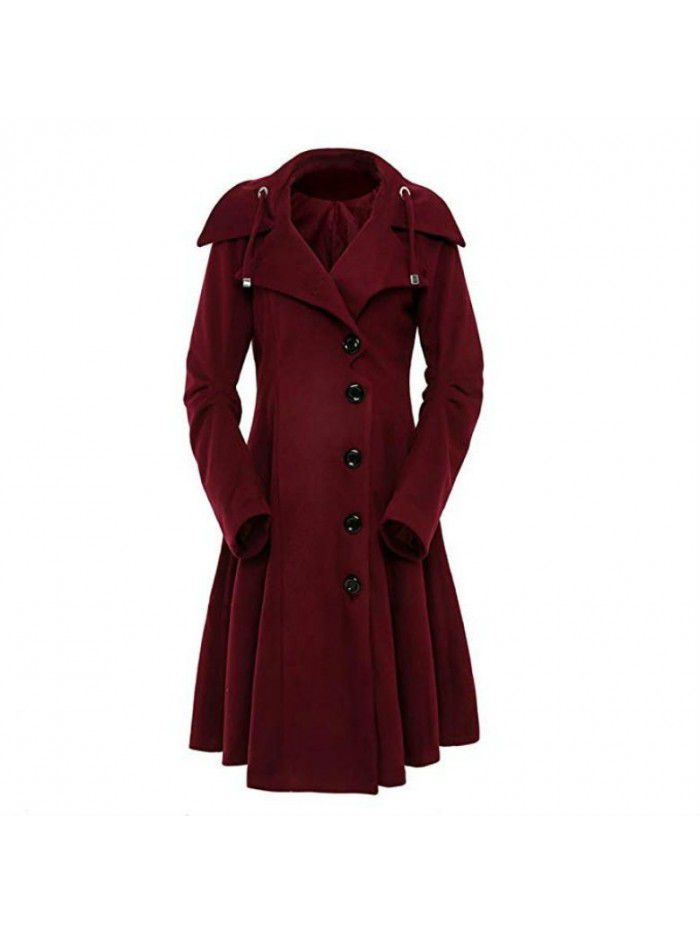 Irregular hem double-sided woolen coat windbreaker for women 