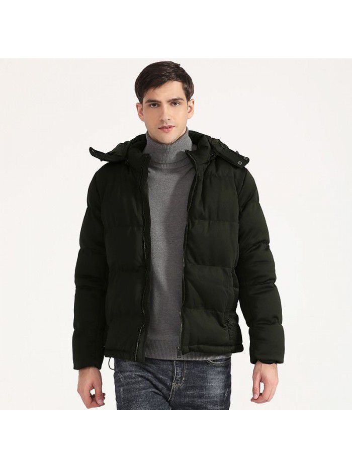 Men's cotton jacket thickened solid color imitation down cotton jacket short jacket winter wear