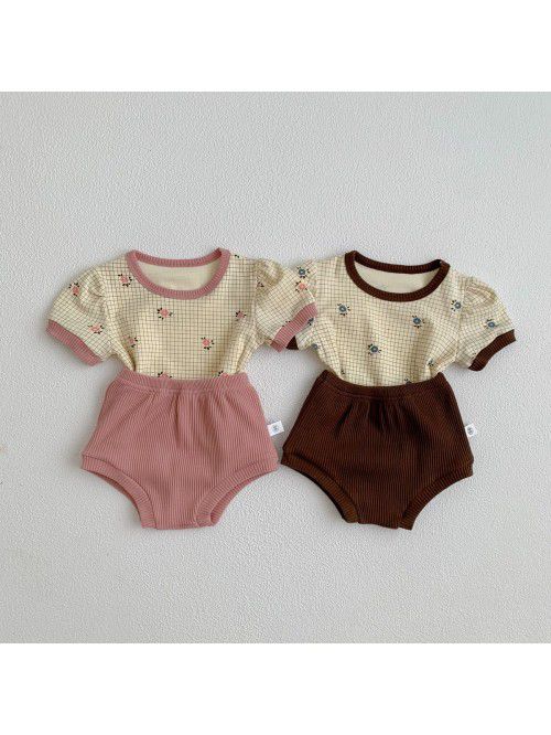 Summer New Nordic Children's Set Bubble Sleeve Fra...