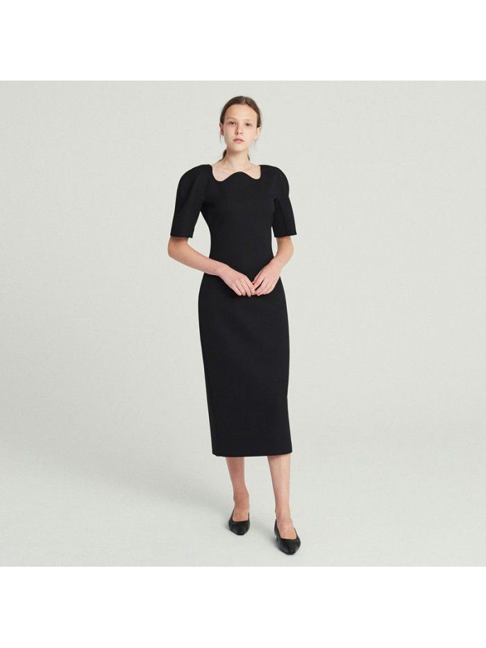 Elegant French Little Black Dress in Spring and Autumn, Korean Black Individualized Small Crowd Design Sense Skirt 